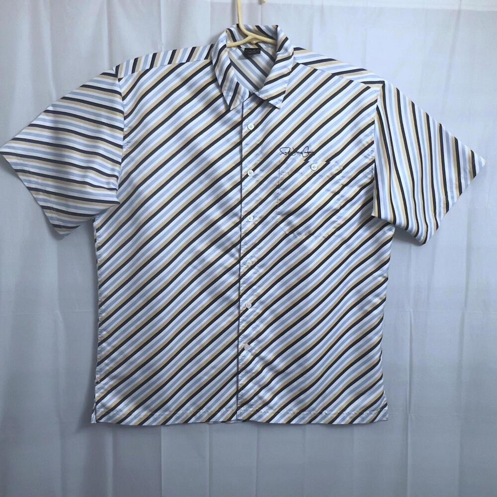 FUBU The Collection Button Up Shirt Men's Extra Large XL Multicolor Striped